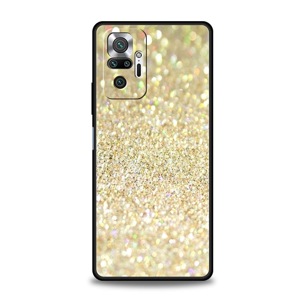 Phone Case Cover for Redmi 14C 10C Note 15 14 13 12 10 11 Pro Plus K40 5G Soft TPU Shockproof Fundas Shell Pink Glitter Capa Bag