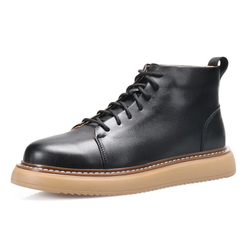 

8307-5 Новые ботинки Мартин мужские ретро коровья кожа классические резиновые ботинки повседневные уличные нескользящие рабочие ботинки мужские 38 чёрный