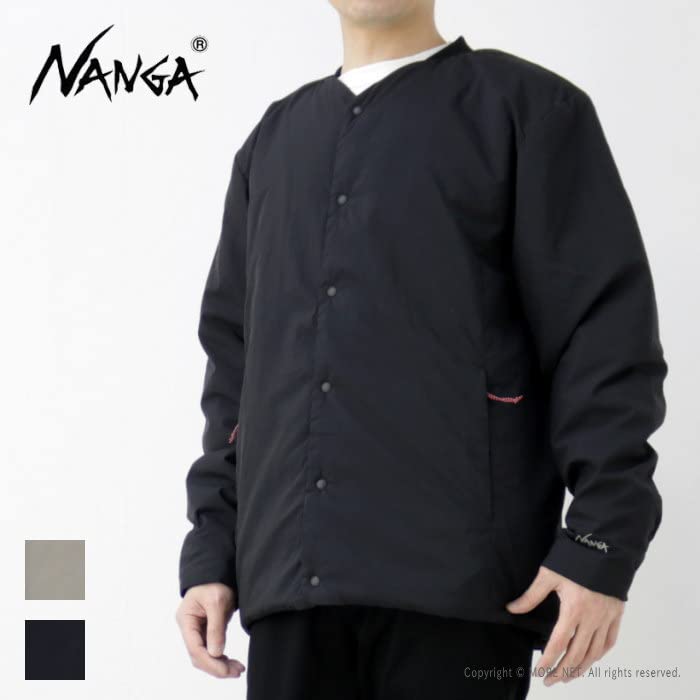 NANGA No Collar Soft Down Size M Men's Cardigan, Black, N1B1BK,