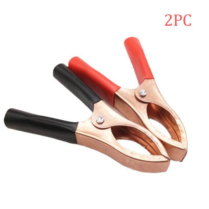 

Spring Clip 30a Copper Plated Alligator Clips Inverter Connector Plug Long Crocodile Clip Red And Black 70mm Battery Clip