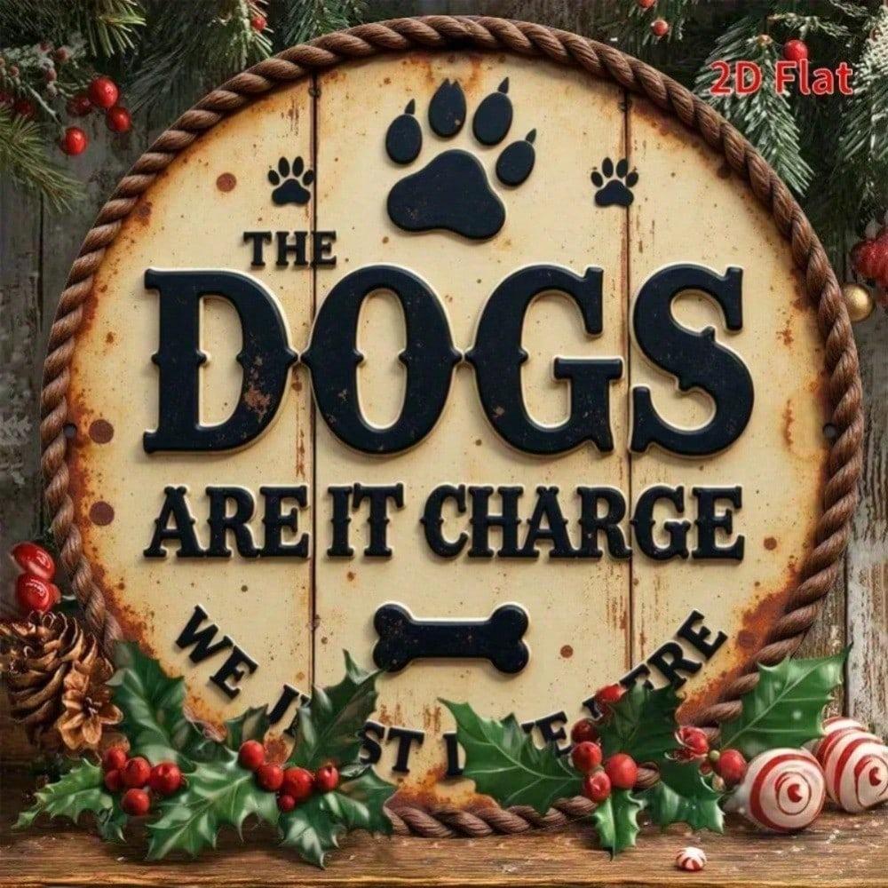 Metal Tin Sign Dog Paw Print Farmhouse Wall Art Home Decor