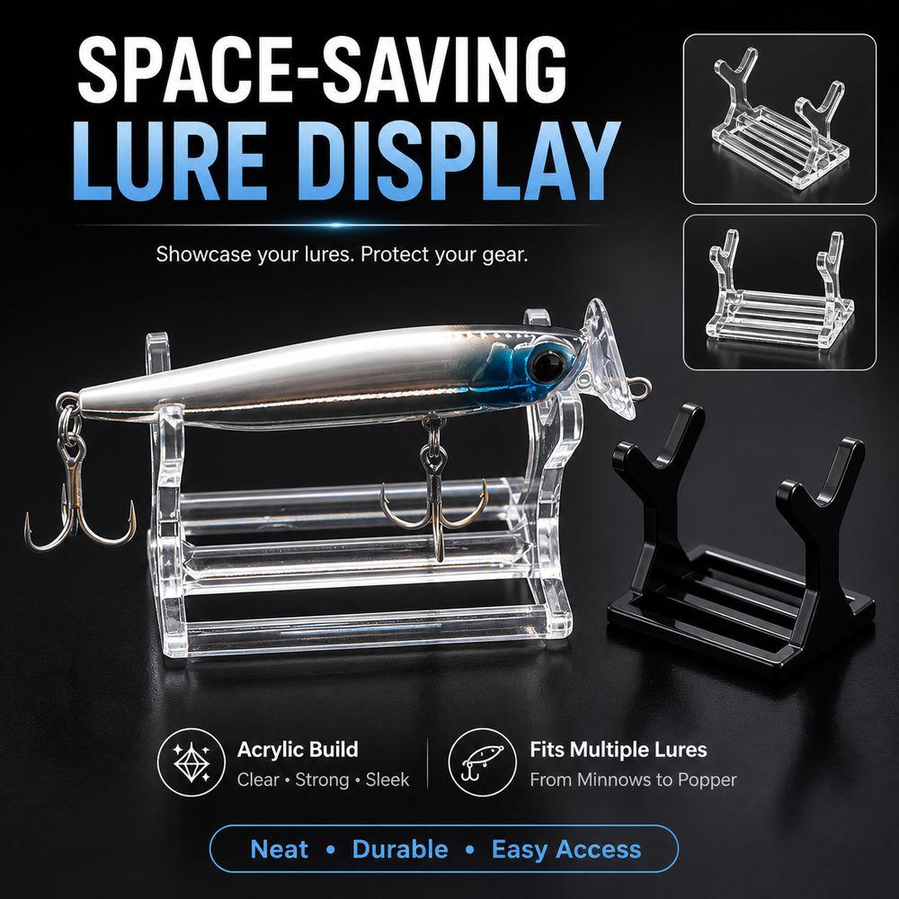 Support Rack Structure Fishing Lure Display Stand Acrylic Bait Display Shelf For Fishing Store