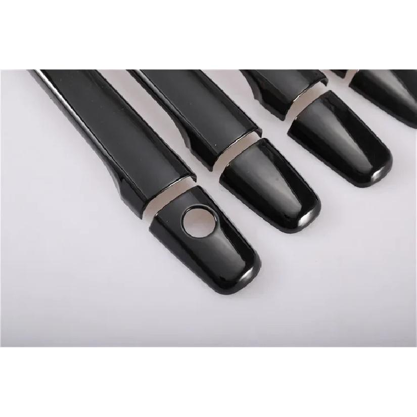 For Peugeot 4008 2012-2016  Glossy Black Carbon Fiber Chrome Car Door Handle Cover Trim Sticker Styling Auto Accessories