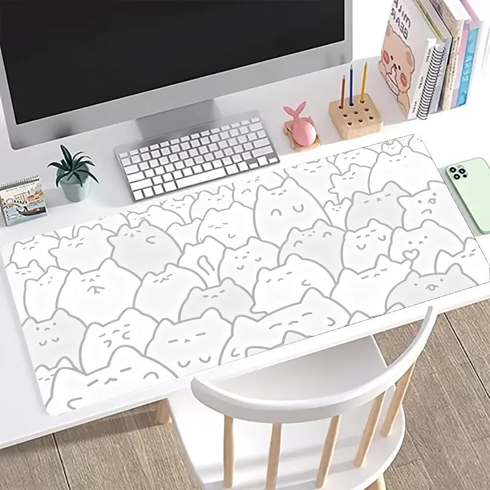 Minimal Line Art Cats Mouse Pad Computer Accessories Office Game Table Mats AntiSlip Gaming Keyboard Mousepad Desk Pads 40x90