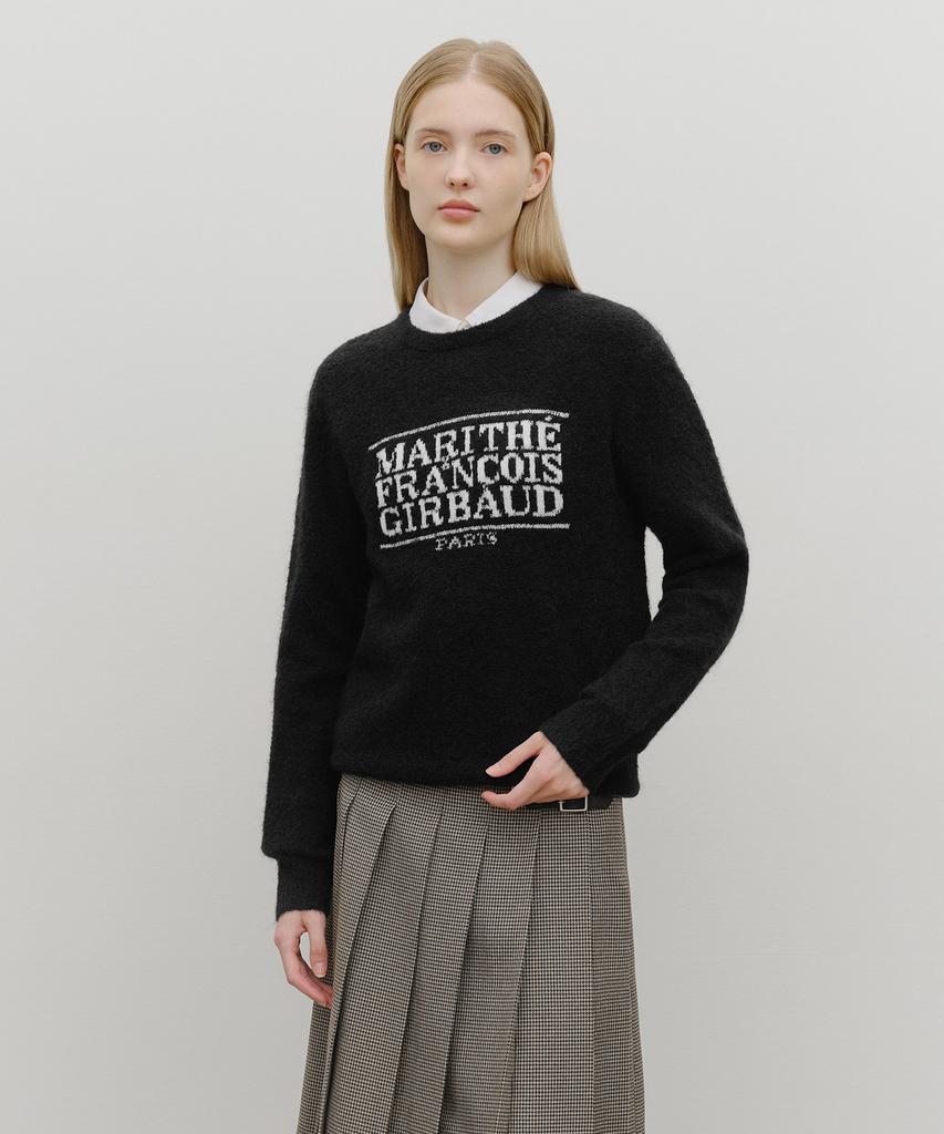 Malittepeulangsowajeobeo Boucle Classic Logo Knit Pullover Black