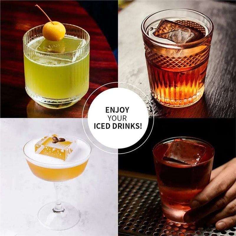 ABUL-Für Bourbon Für Whiskey Klare Eiswürfelform-2 Zoll-Quadratischer Eiswürfelbereiter Für Old Fashioned Whisky