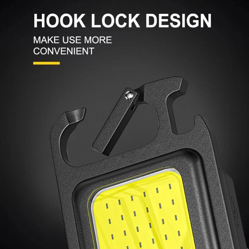 Mini EDC LED Flashlight Keychain Multifunctional Portable COB Camping Lamps USB Charging Work Lights Fishing Lanterna