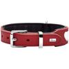 Collier pour chien - HUNTER - Love - Rouge/noir - Cuir de vachette - Taille 60 cm
