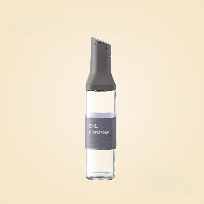 

Премиальная стеклянная бутылка для масла, герметичный кухонный контейнер для хранения оливкового масла, соевого соуса, жидкости, дизайн без капель темно серый