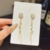 925 Sterling Silver Full Diamond Tassel Earrings – High-End European & American Style, Super Shiny, Luxurious Ear Jewelry for Women.