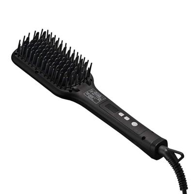 SALONIA Glättende Hitzebürste, Breite Haarbürste, International Kompatibel, SL-012BK, Schwarz