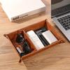 Vintage Faux Leather Storage Tray-Foldable&Portable Organizer for Watches,Desk & Drawer Organizer for Home Storage