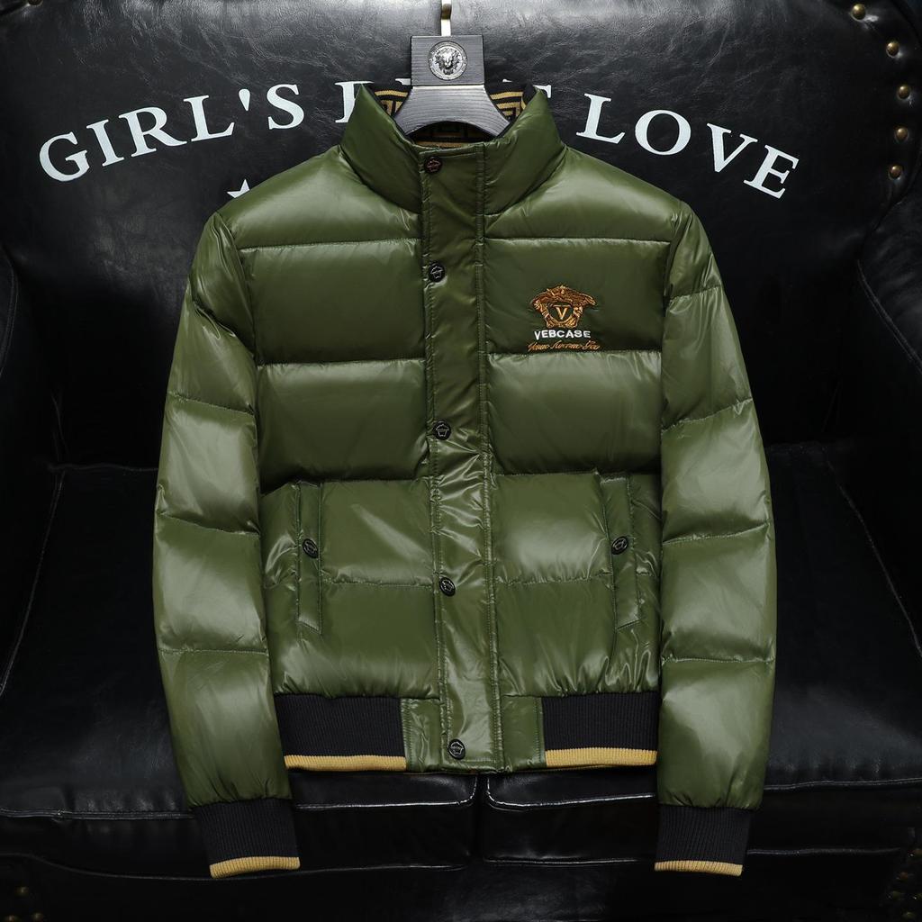 2025 European Winter Embroidered Stand Collar Men's Down Jacket: Casual Fashion for Youth