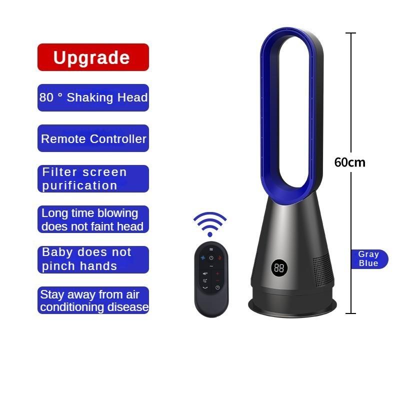 Ventilador silencioso sem lâminas de dupla finalidade frio e quente de 35 W Ventilador de ar condicionado doméstico de mesa Ventilador de purificação de ar de baixo consumo de energia 19,5 * 60 cm