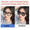 Round Ladies Photochromic Myopia Glasses Luxury Color Changing Goggle Shades Eyeglasses Men Women Diopter Eyewear Prescription