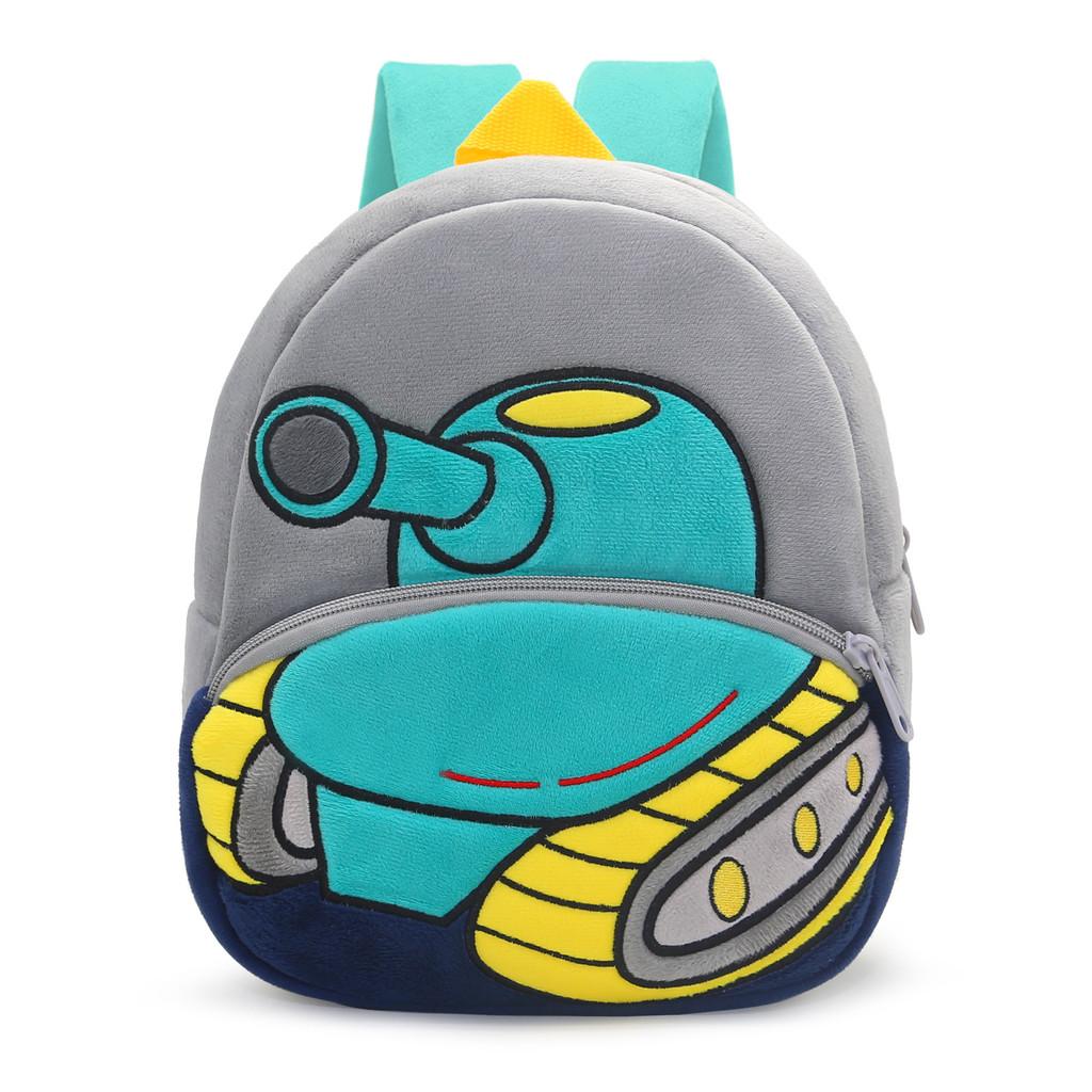 Excavator Plush Kids Backpack With Ventilated Comfort For Early Education Use