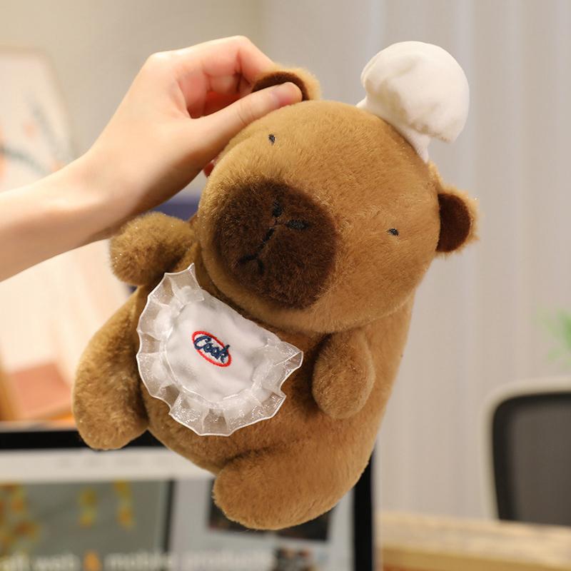 Cute Capybara With Basketball French Fries Cartoon Stuffed Animal Capybara Accompany Sleep Doll Xmas Gifts