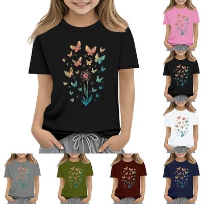 Summer Children's Crew-neck Top Printed Short-sleeved T-shirt Top Base