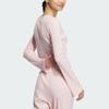 adidas Women's Ribbed Crew Neck Long Sleeve Top Pink JJ3596