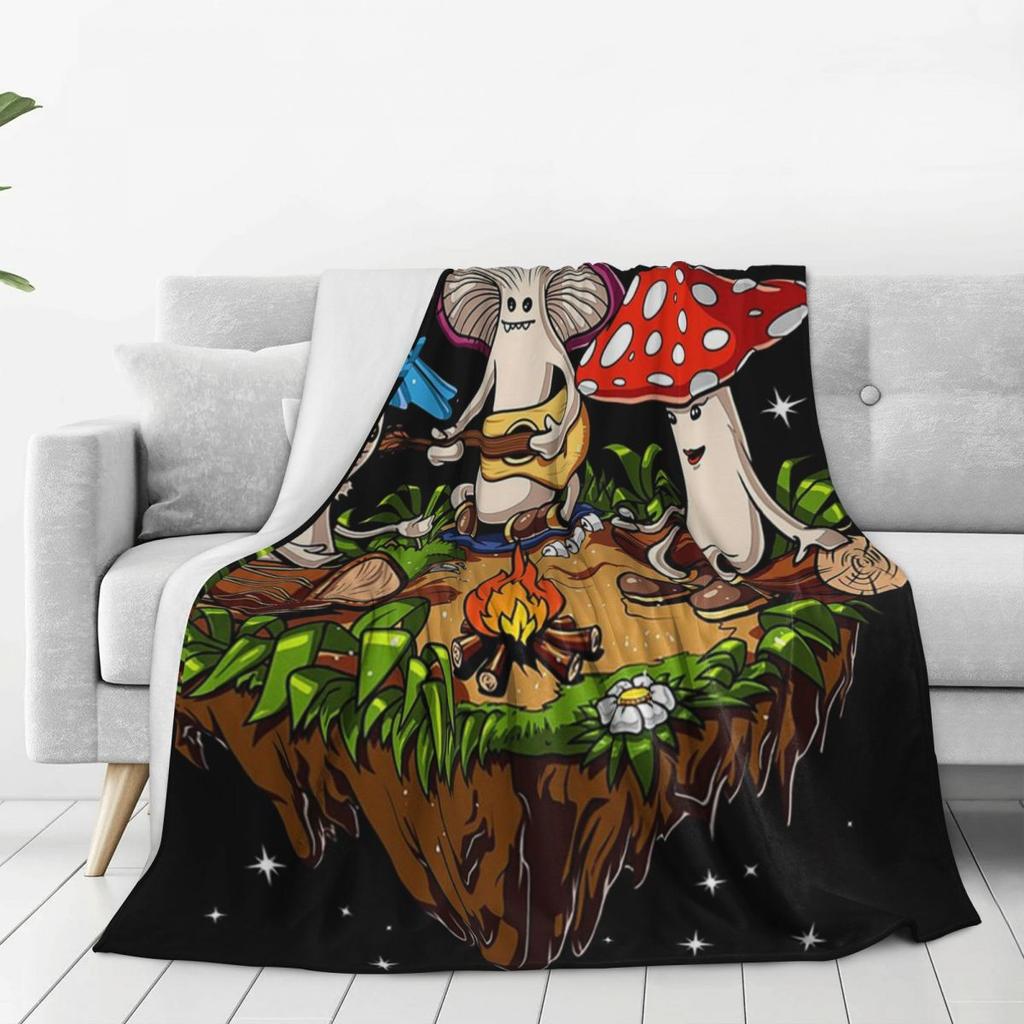 Hippie Magic Mushroom Blanket Flannel Multi-function Throw Blankets Sofa Throw Blanket For Home Outdoor Throws Bedspread Quilt