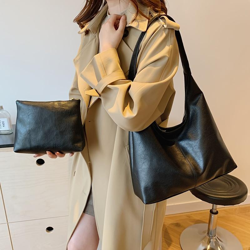 A Stylish And Versatile Two-Piece Set for Women, Featuring a Soft And Comfortable Shoulder Bag And a Handbag, Perfect for Casual Outings.