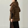 Schinteon Women Down Irregular Vest with Hood Sleeveless Jacket Solid Fashionable Autumn Winter