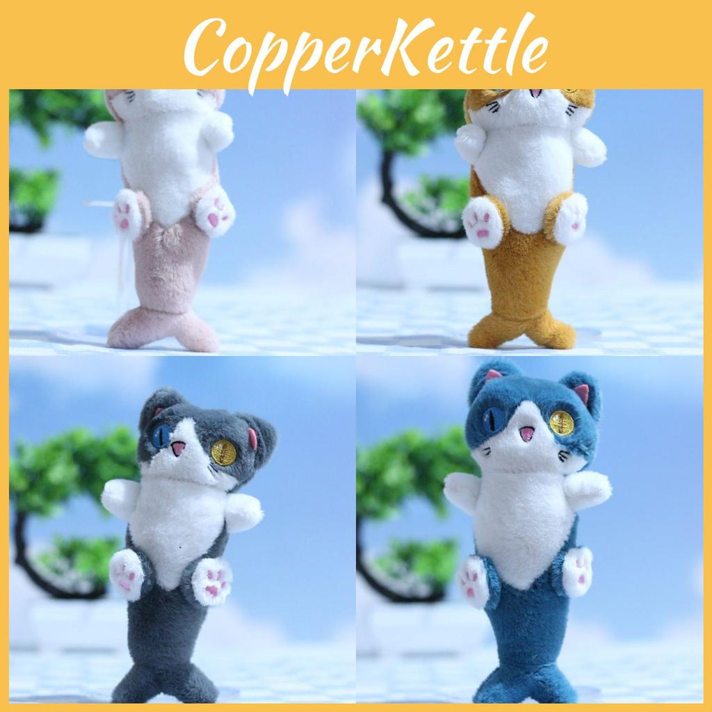 Adorable Plush Mermaid Cat Keychain Cartoon Stuffed Animal Pendant For Bags