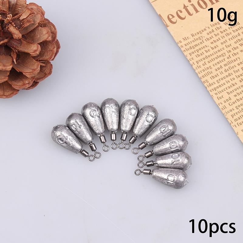 10 Stück/Los Schnurbleie Hakenverbinder Angelbleie 3,5g 5g 7g 10g 14g Weichköderblei Barsch Angelzubehör Zubehör