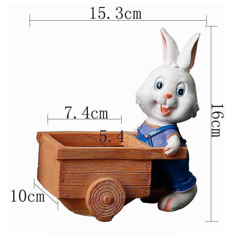 Pastoral Creative Cartoon Animal Resin Succulent Green Plant Flower Pot Container Personalized Cute Bunny Flower Pot