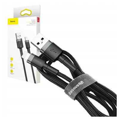 Kabel Lightning Usb Baseus Cafule 2,4A 0.5M (Szaro-Czarny)