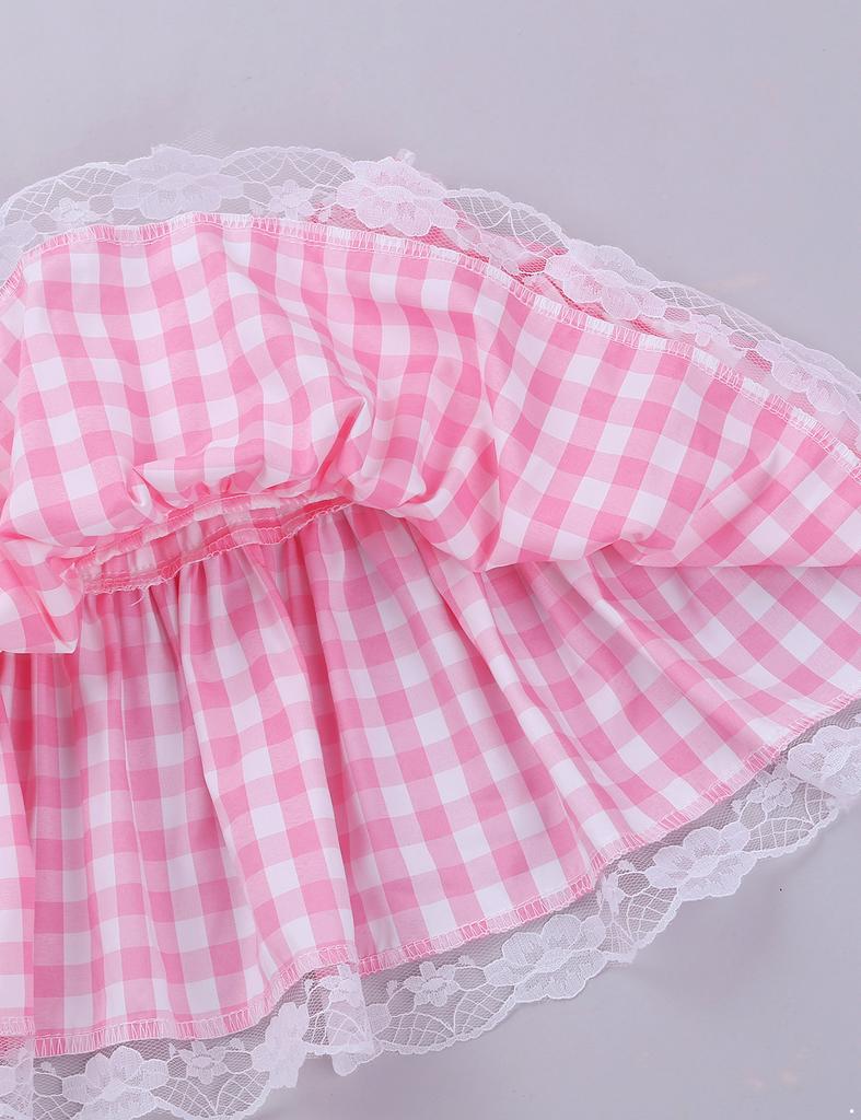 Adult Men Women Short Skirts Lace Hem Pleated Mini Skirt Sissy Underwear Sleepwear