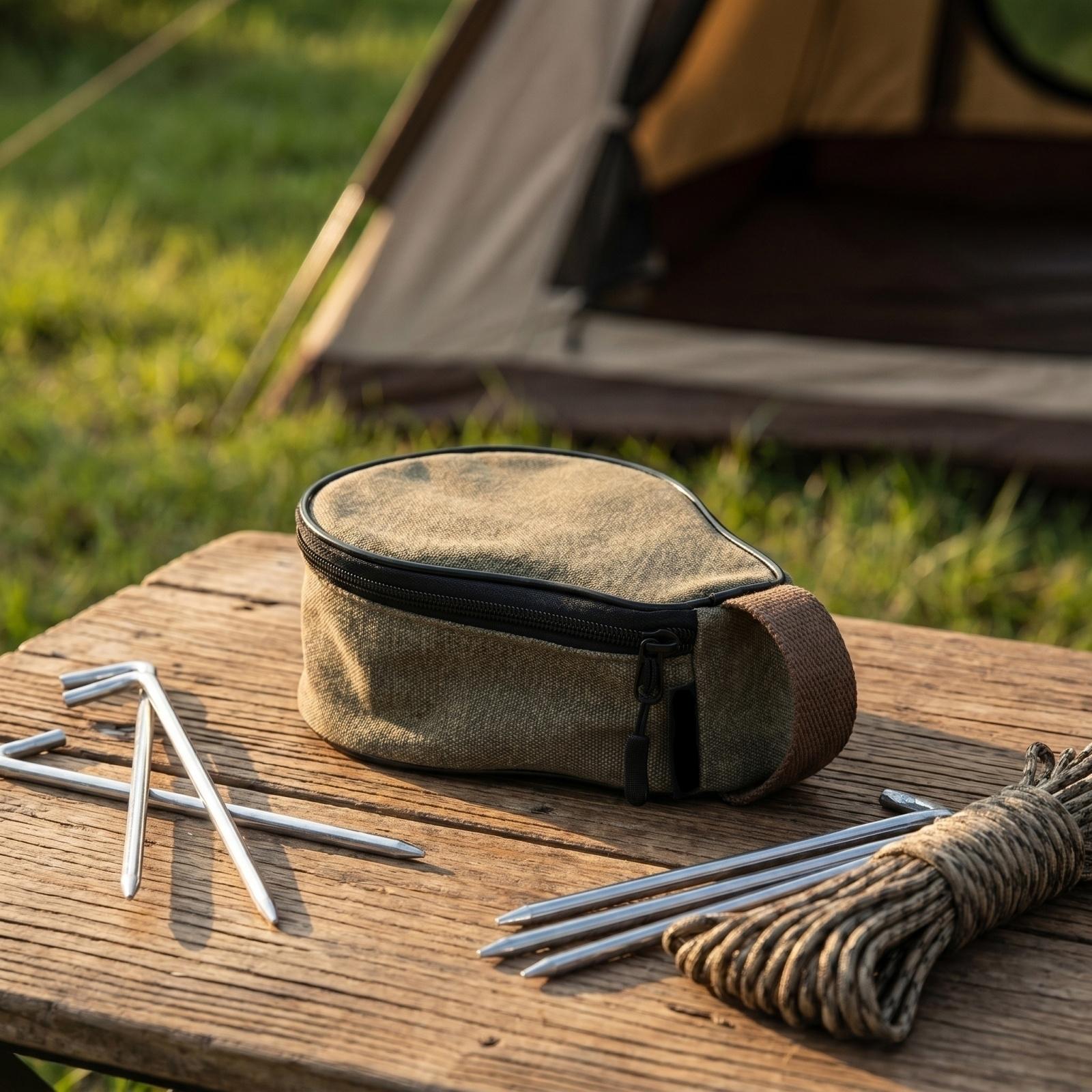 Outdoor Canvas Storage Bag Portable Handheld Carrying Case Durable Cotton Material Zipper Closure Lightweight Compact Design one size