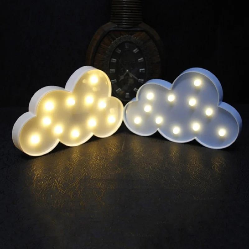 Beautiful White / Blue Cloud LED Night Lamp Warm White Table Marquee LED Light Nice Gifts for Kids Wedding Room Decorations