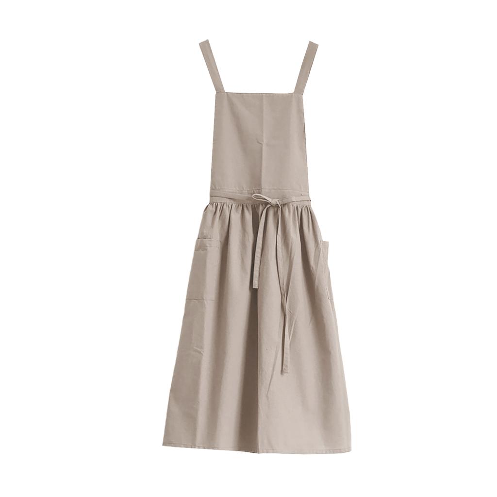 Cotton Linen Apron With Front Pocket Comfortable Breathable Fabric For Cooking And Baking Coffee Restaurant Waterproof