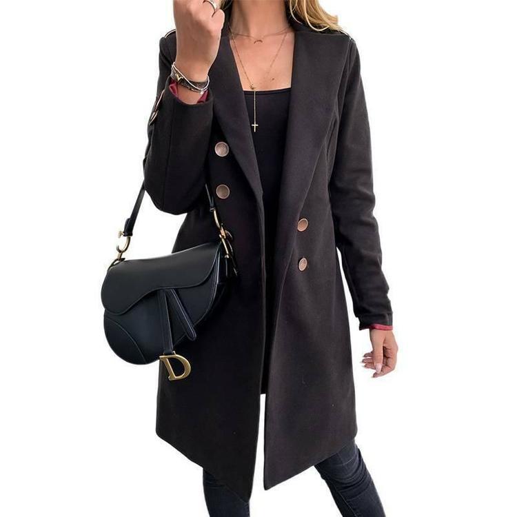 Mujer Outwear Gabardinas de lana Oficina Damas Invierno Largo Abrigo Peacoat  Cálido comprar a buen precio — entrega gratuita, reseñas reales con fotos —  Joom