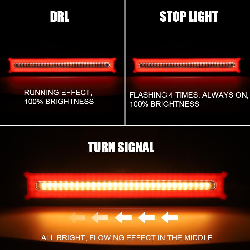 3 In 1 Motorcycle Led Tail Light Sequential Turn Signal Lamp Brake Stop Lights For Moto Pickup Truck Trailer Cargo RV 12V 24V