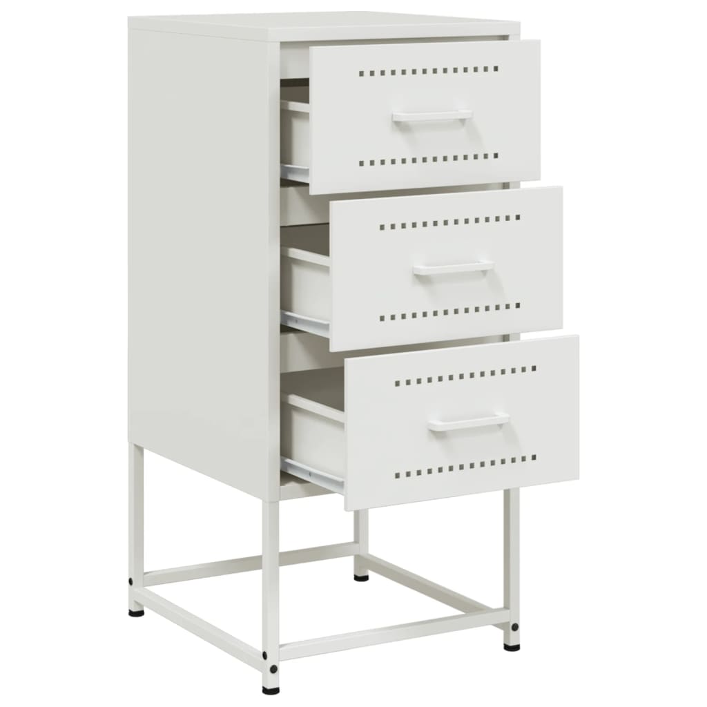 Nightstands (2 pcs) White 36 x 39 x 78 cm Steel