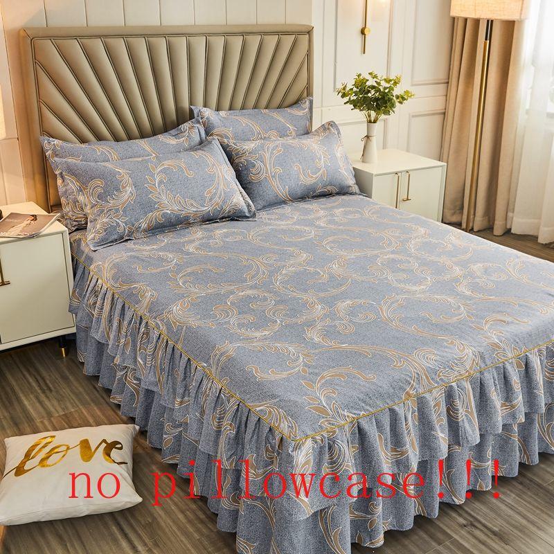 Korean Fashion Bed Skirt Washable Non-slip Single Double Bedding Luxury Modern Skin-friendly Soft Bedspread King Queen Size Home