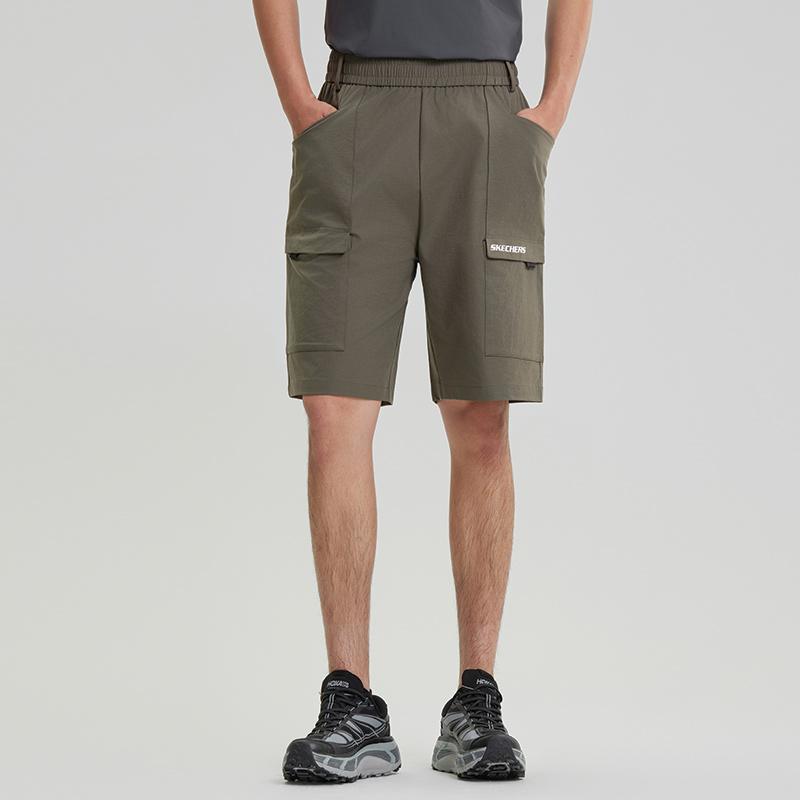 Skechers Quick-Drying Casual Sports Loose Breathable Skin-Friendly Commuter Outdoor Cargo Shorts Unisex shorts Sage-Green P225U127-04X9