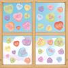Horaldaily 108 PCS Valentine's Day Window Cling Sticker, Candy Colored Love Hearts for Home Party Supplies Shop Window Glass Display Decoration