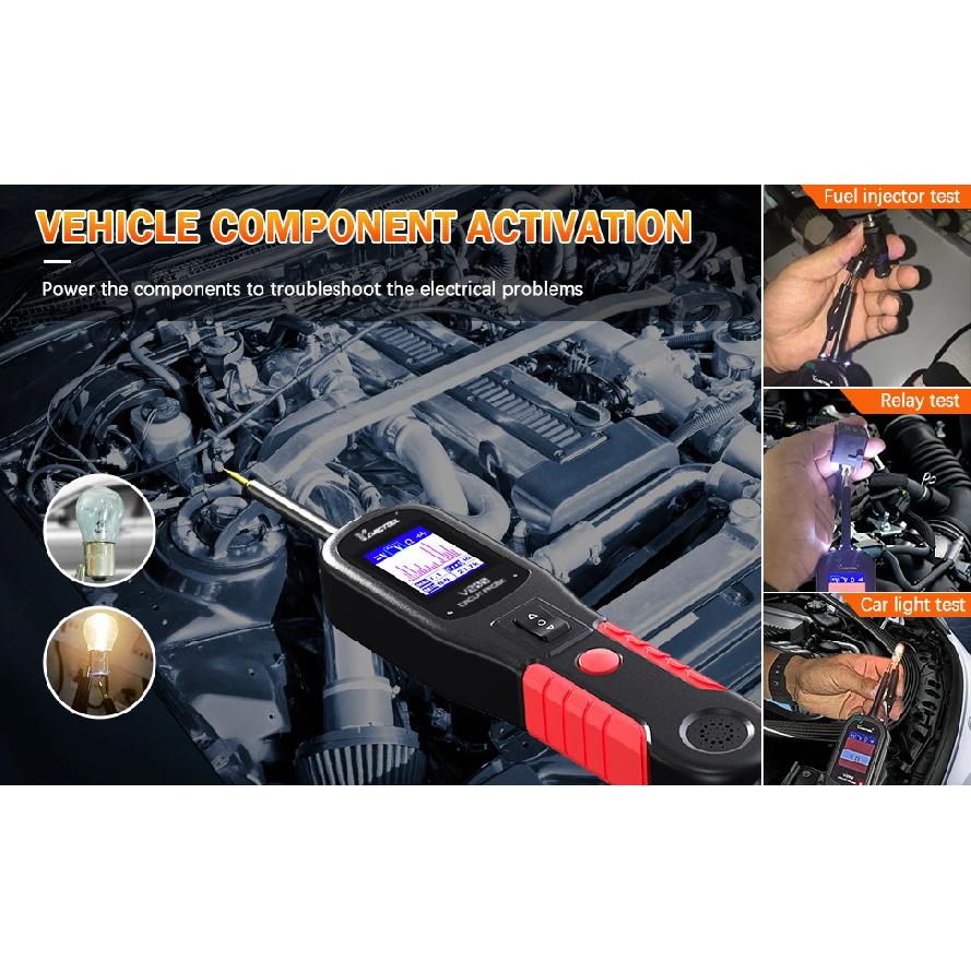 VDIAGTOOL V200 Car Electric Circuit Tester 6V-30V Automotive Power Probe Kit Electrical System Tester LCD Display Voltage Tester