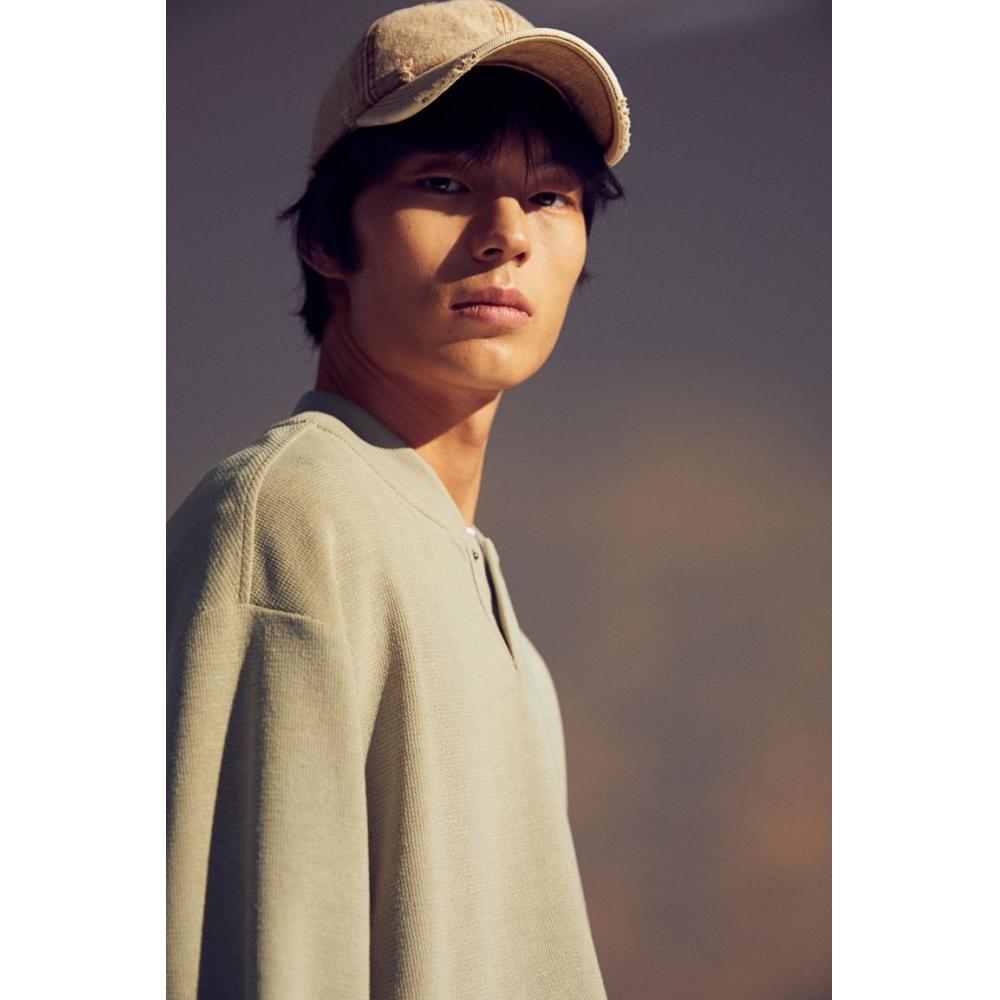 H M Jersey sweatsHirt Loose Fit Sage Green