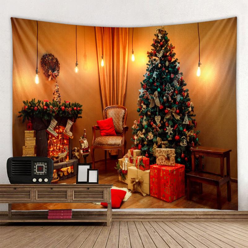 Santa Elk Tapestry Christmas Garden Poster Outdoor Living Room Bedroom Dormitory Background Cloth