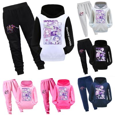 Zweiteiliger Trainingsanzug für Kinder mit Kapuzenoberteil und Hose Langärmeliges bedrucktes Sweatshirt-Set