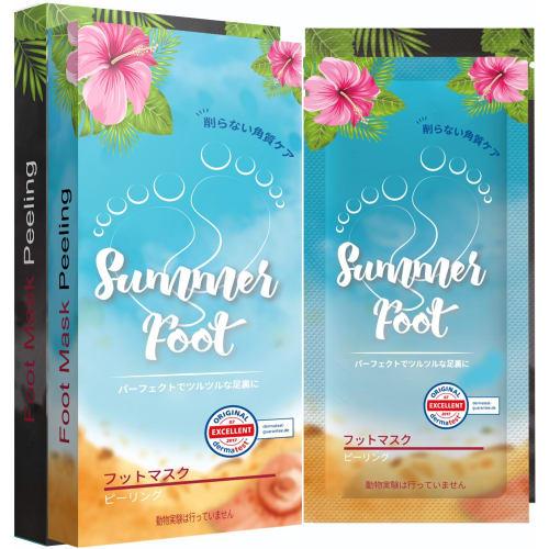 

Summer Foot Premium Foot Exfoliating Pack for Heels and Feet, Smooth Feet with Just One Use | Dermatologically Tested (2 Pairs (x 1) [For Men and Wome