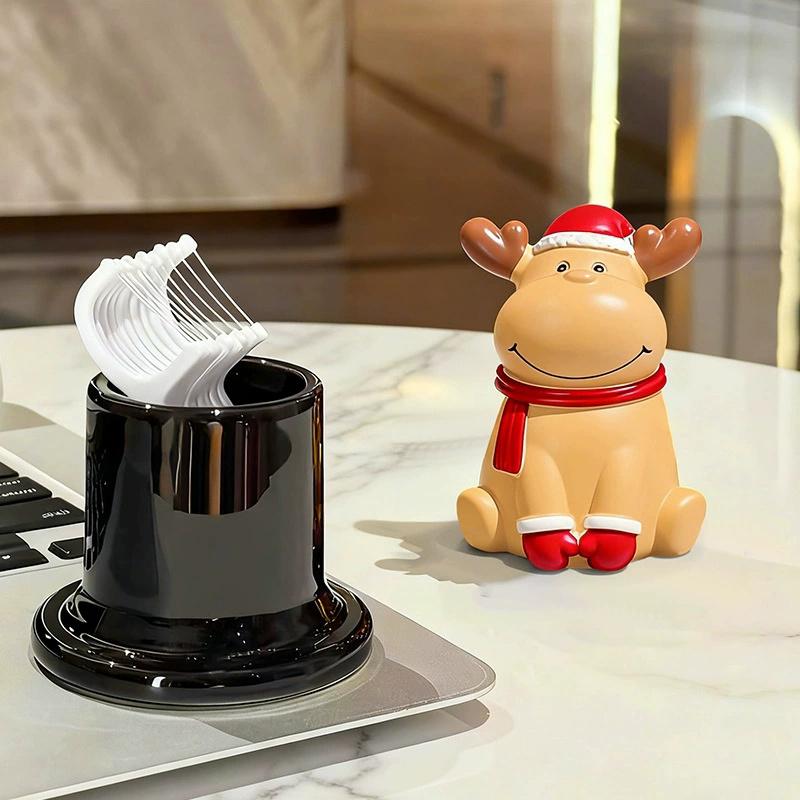1Pc Christmas Toothpick Box Household Creative Toothpick Canister Toothpick Jar Toothpick Bucket Floss Box Cotton Swab Storage