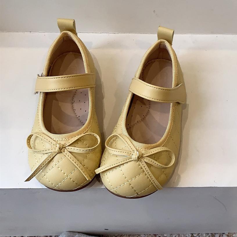 Korean Style Plaid Children's Shoes Girls' Small Leather Shoes Soft Sole Princess Shoes Shallow Mouth Baby Single Shoes