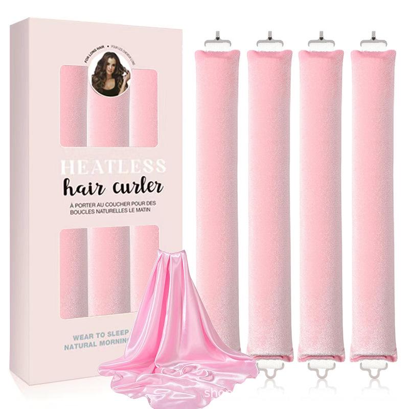 Exclusive 3-Piece No-Heat Curling Iron Set - U-Shaped Sleep Waves In Color Box Packaging