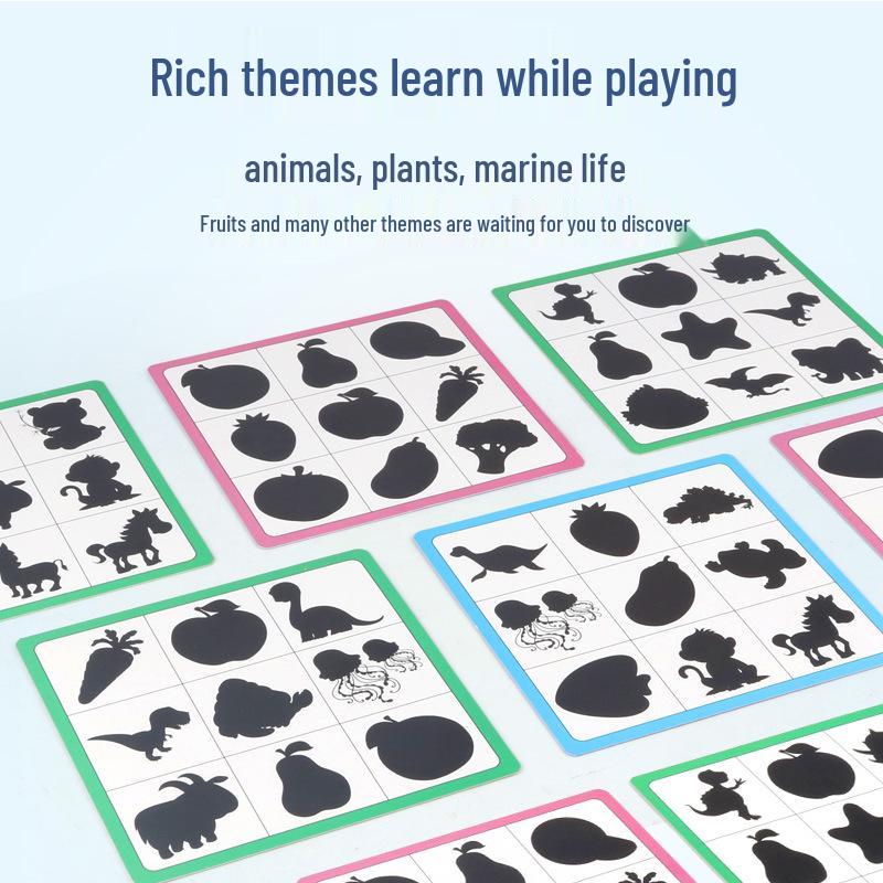 Montessori Shadow Matching Shape Puzzle for Kids – Educational Brain Training Toy