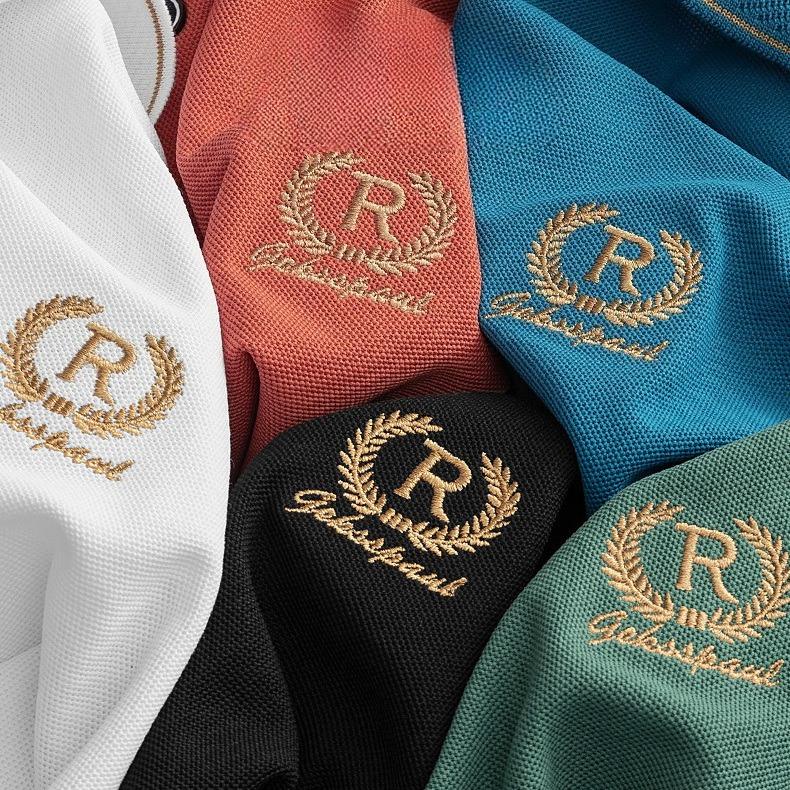 Tricou Polo Bărbătesc Brodat de Înaltă Calitate de Vară Respirabil cu Mânecă Scurtă Larg Mărimi Mari cu Guler Top Casual pentru Bărbați